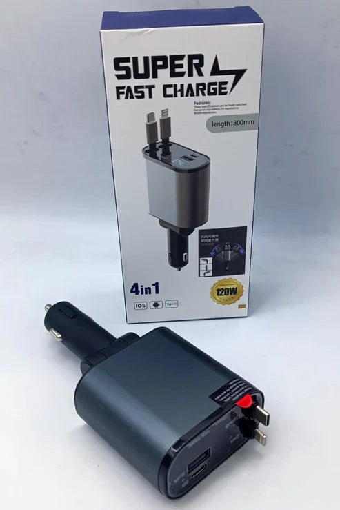 4 in 1 Retractable car Charger                          شاحن سيارة 4 في 1 قابل للسحب