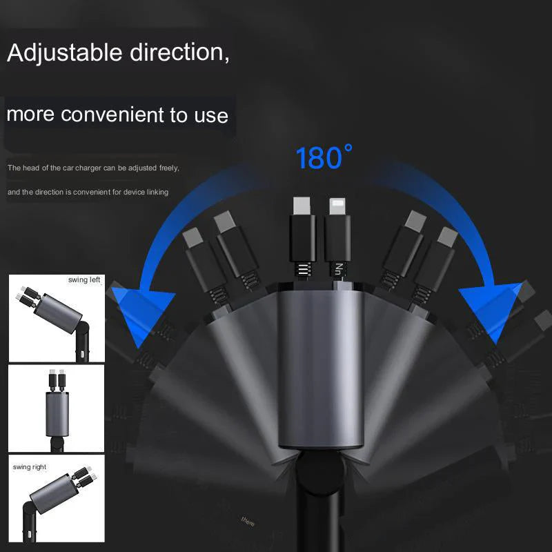 4 in 1 Retractable car Charger                          شاحن سيارة 4 في 1 قابل للسحب